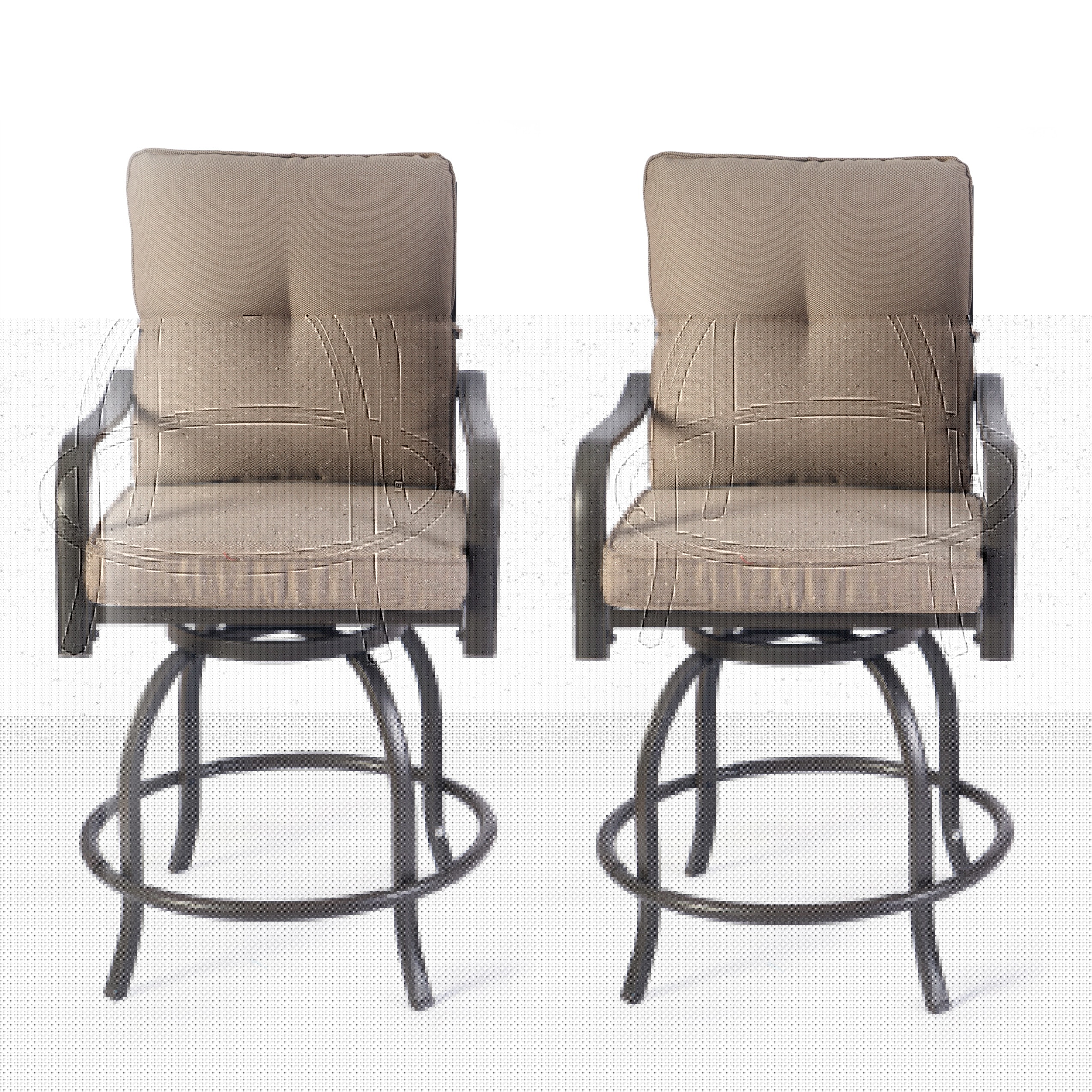 thumbnail image 1 of Kozyard Isabella High Swivel Bar Stools/Chair Set for Home Patio, Back Yard, Cafes, Bistro, Restaurants and Chic Bars (Beige), 1 of 5