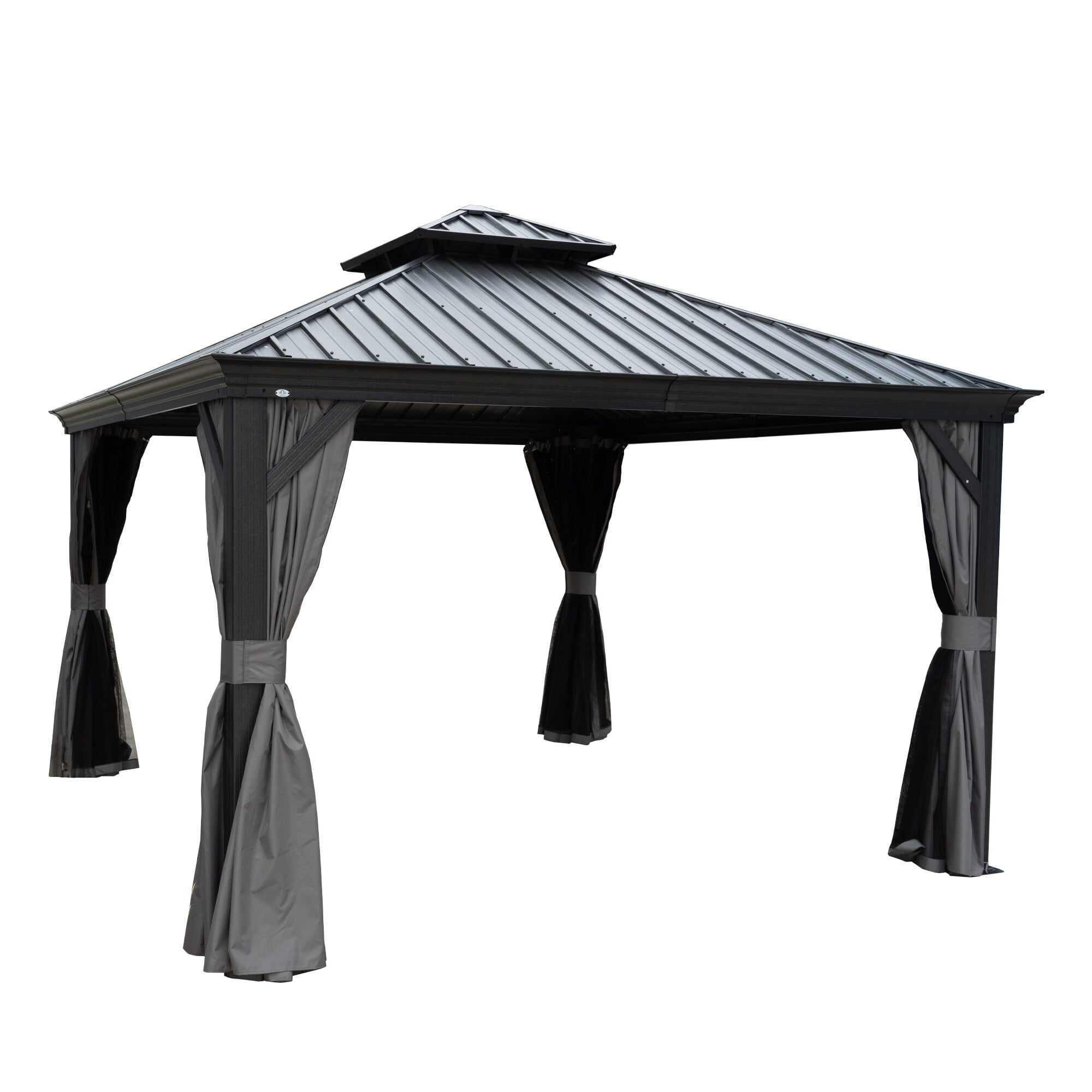 Kozyard LLC Kozyard Alexander Hardtop Aluminum Gazebo with Mosquito Net