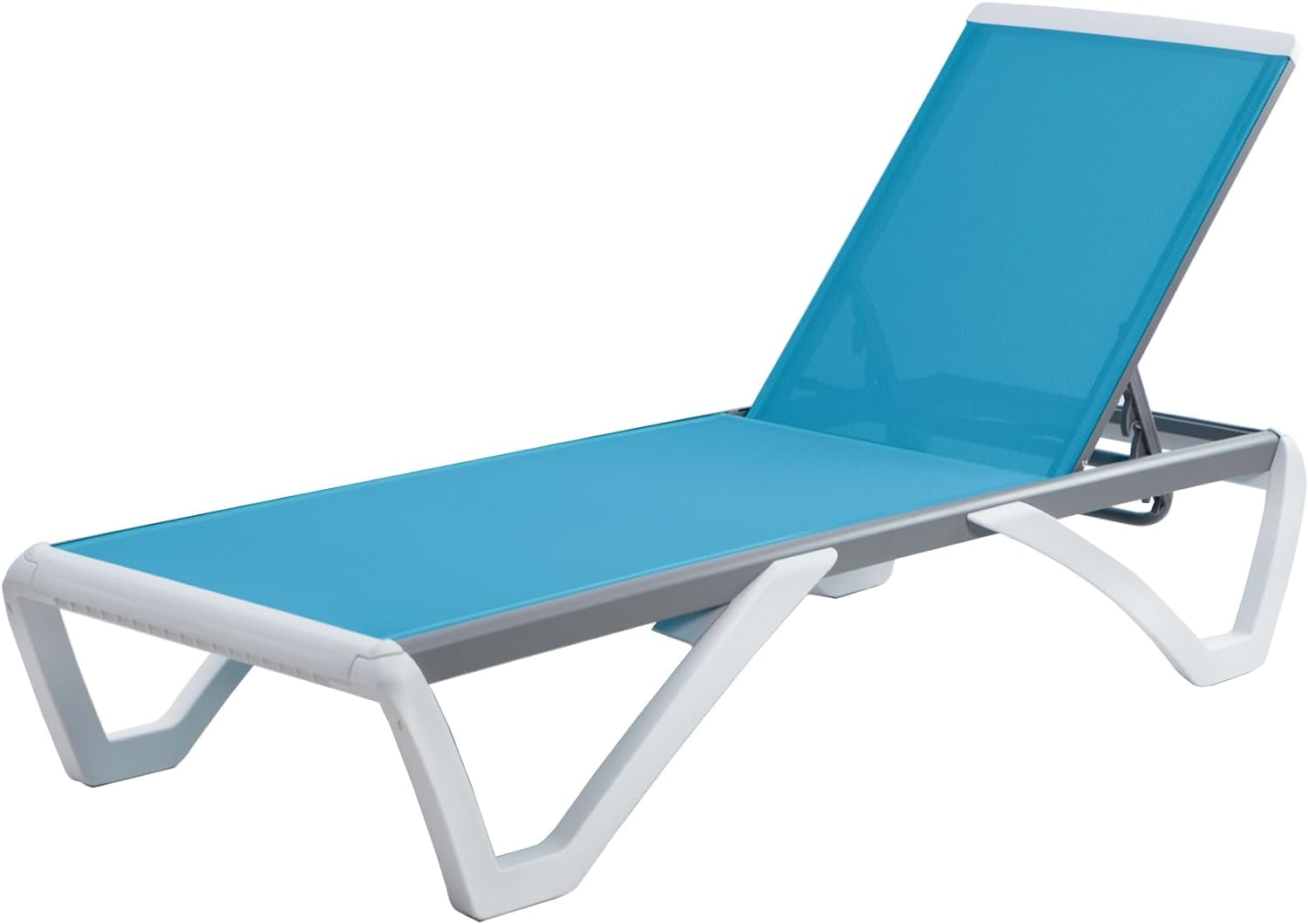 Aqua Textilence Adjustable Outdoor Chaise Lounge with Resin Legs