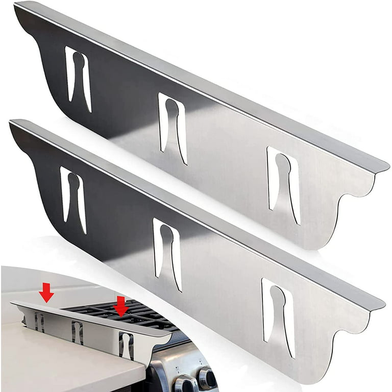 Kozyland 2 Pcs Stainless Steel Stove Gap Covers, Kitchen Heat Resistant  Stove Counter Guard Cover Eliminates Gap Between Counter & Appliances 