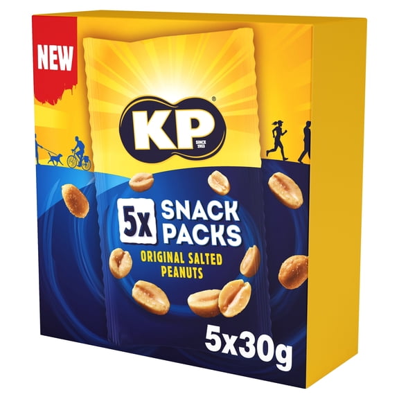 Kp Salted Peanuts Snack Packs 5 X 30G, Imported from Britain