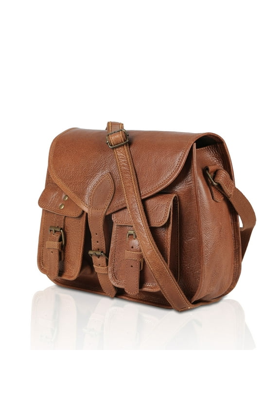 Kpl 14 inch Leather Purse Women Shoulder Bag Crossbody Satchel Ladies Tote Travel Purse Genuine Leather (Chicago Buff Buffalo Leather)