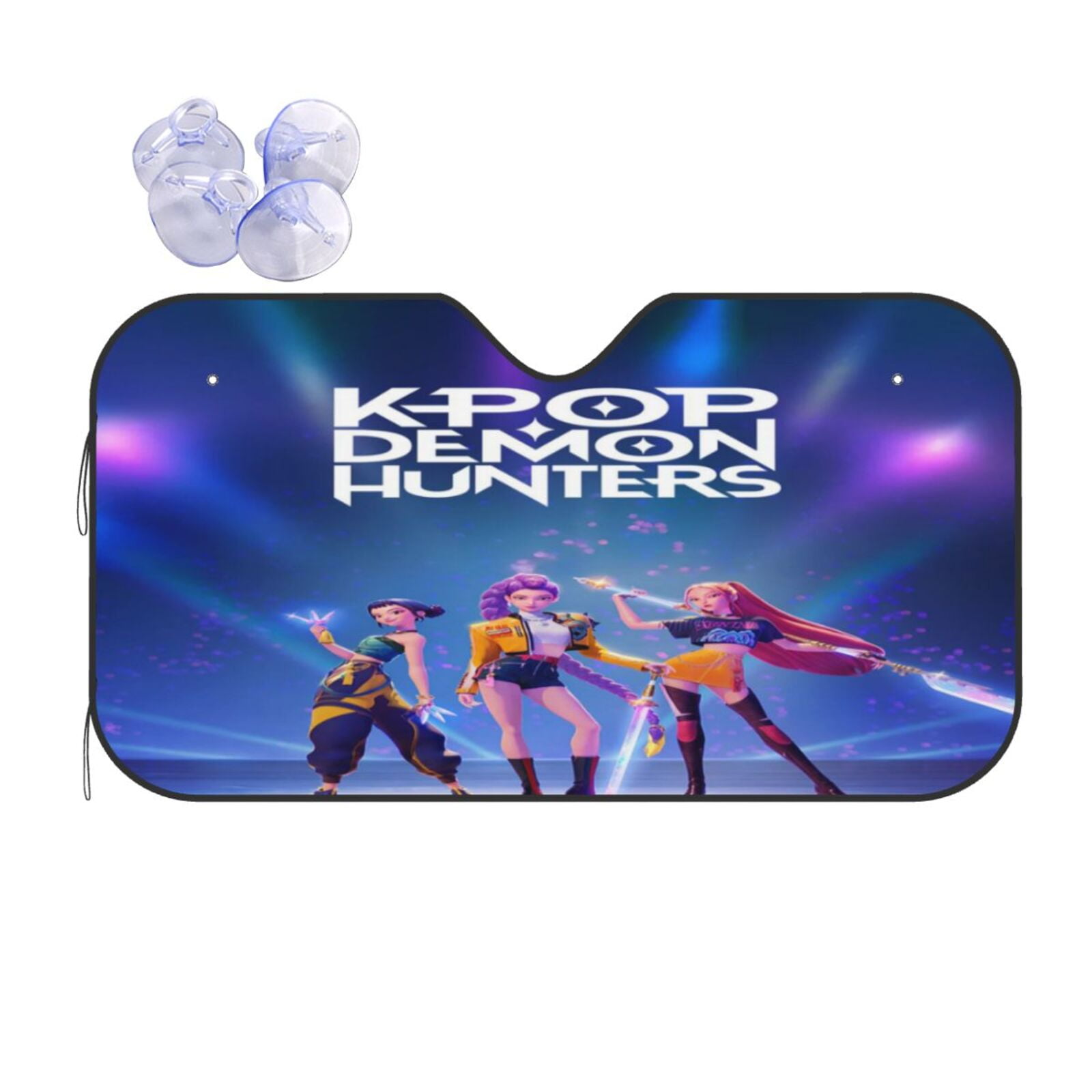 GUGLILI Funny Eyes Car Windshield Sunshade Cartoon Blinking Eyes Car Front Windows Sun Shade Sun Visor Protector Blocks UV Rays Bright Pink 55 X 30 Inch, Windshield Sunshades - Canada - View #3