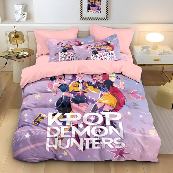 Kpop 3-Piece Bedding Set: Featuring vibrant anime designs and themed patterns, this bedding set is ideal for anime fans.