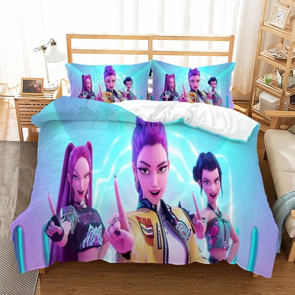 Kpop 3-Piece Bedding Set: Featuring vibrant anime designs and themed patterns, this bedding set is ideal for anime fans.