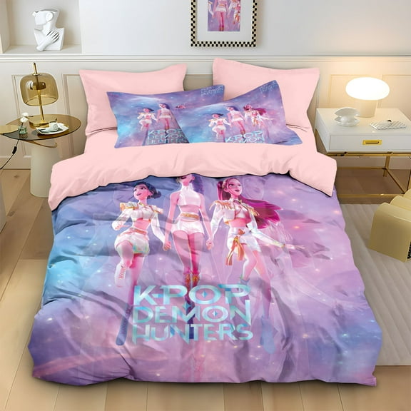 Kpop 3-Piece Bedding Set: Featuring vibrant anime designs and themed patterns, this bedding set is ideal for anime fans.