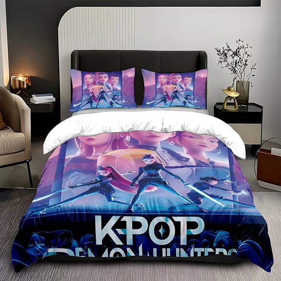 Kpop 3-Piece Bedding Set: Featuring vibrant anime designs and themed patterns, this bedding set is ideal for anime fans.