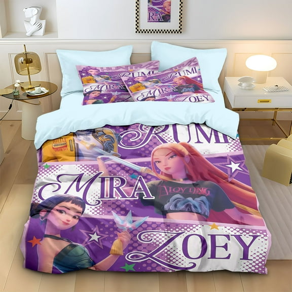 Kpop 3-Piece Bedding Set: Featuring vibrant anime designs and themed patterns, this bedding set is ideal for anime fans.