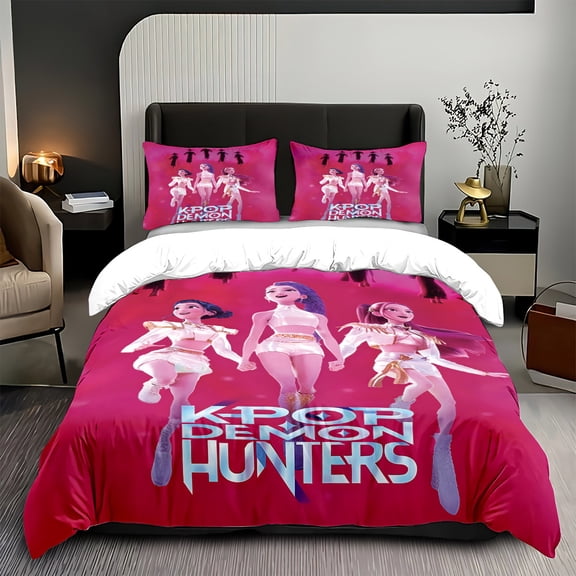 Kpop 3-Piece Bedding Set: Featuring vibrant anime designs and themed patterns, this bedding set is ideal for anime fans.