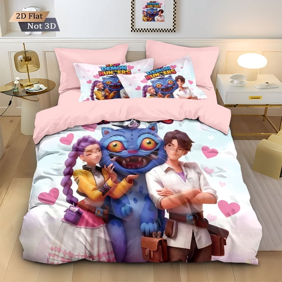 Kpop 3-Piece Bedding Set: Featuring vibrant anime designs and themed patterns, this bedding set is ideal for anime fans.
