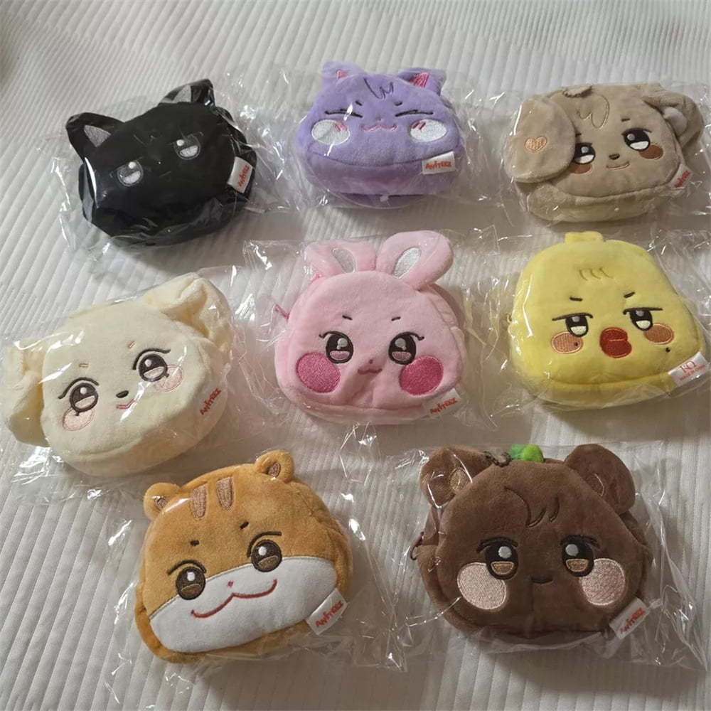 Kpop ATEEZ Cartoon Cute Coin Purse ANITEEZ Plush Storage Bag