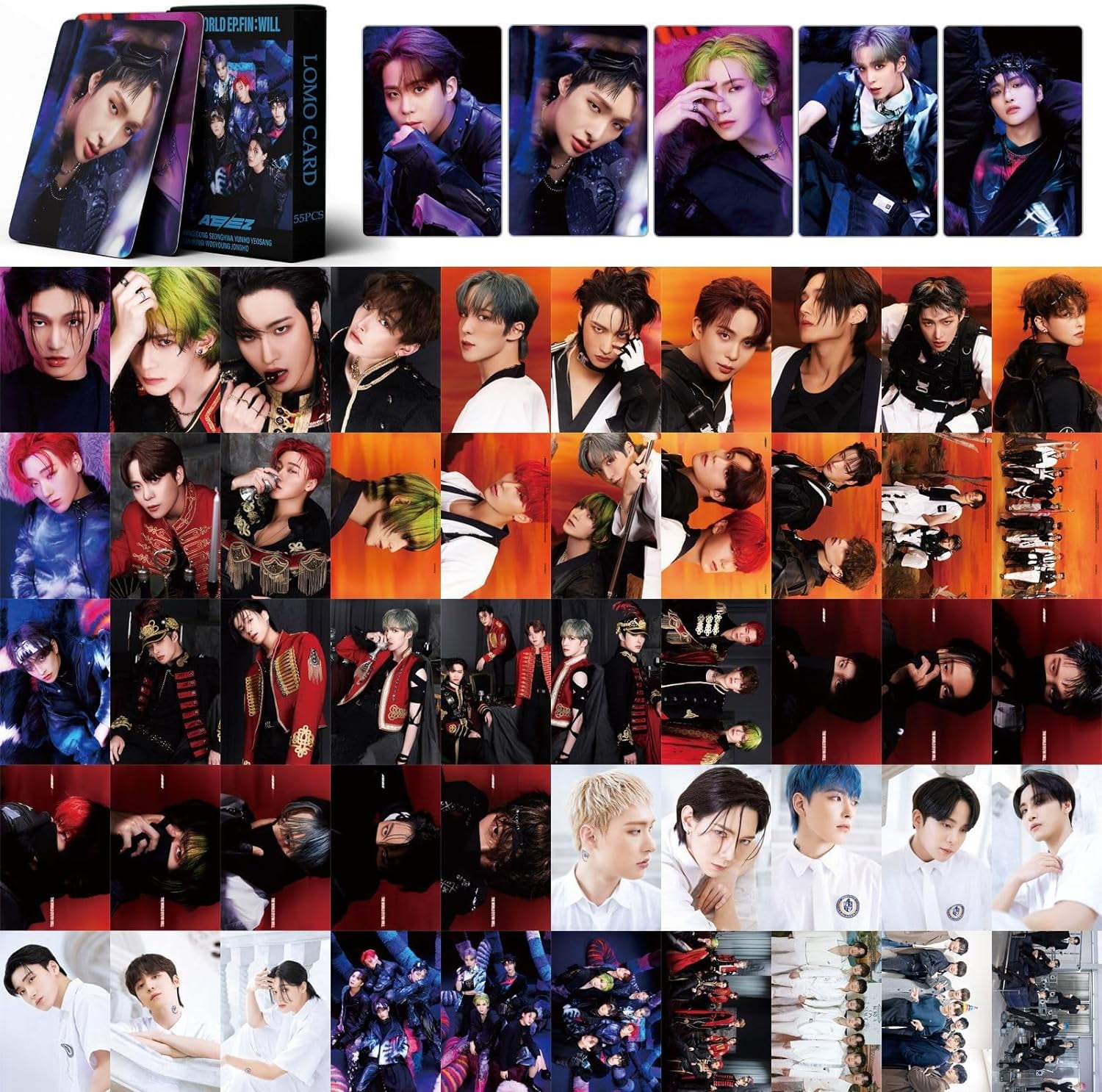 KPOP ATEEZ 110Pcs PhotoCards THE WORLD EP.2 OUTLAW