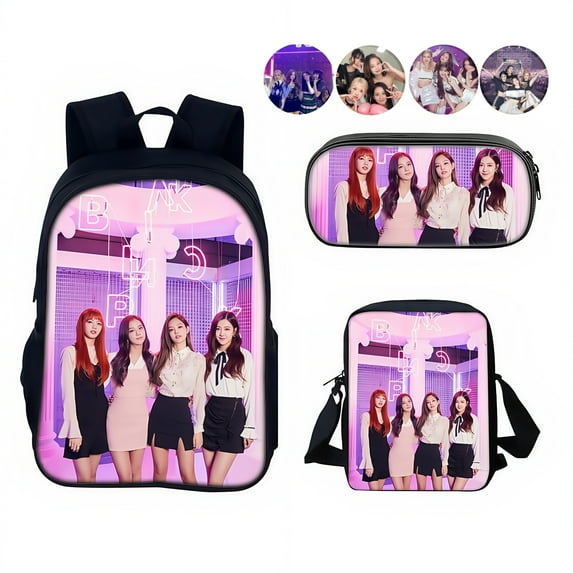 Kpop BLACK-PINK Backpack Set – Stylish Lightweight Large Capacity School Bag, Durable Bookbag for Travel, Daily Use, Back to School & Gift Ideas for Fans
