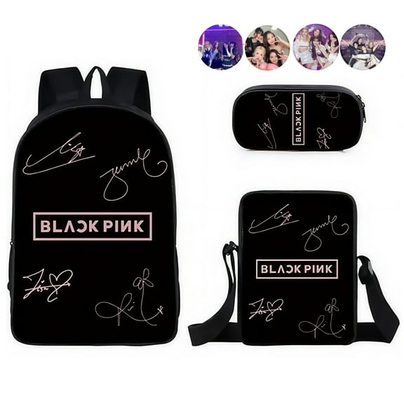 Kpop BLACK-PINK Backpack Set – Stylish Lightweight Large Capacity School Bag, Durable Bookbag for Travel, Daily Use, Back to School & Gift Ideas for Fans