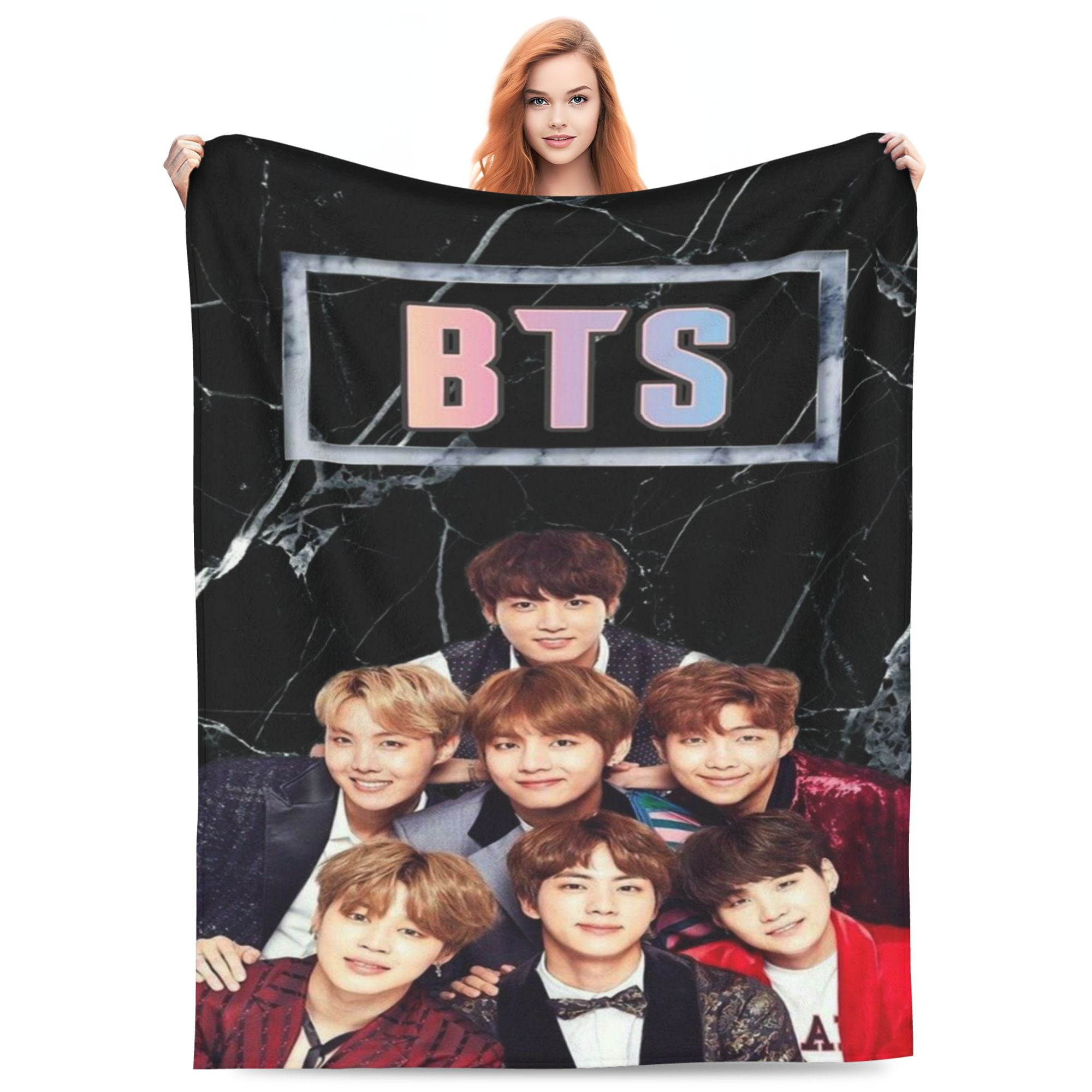 Kpop BTS Blanket Flannel UltraSoft Fleece Throw Blanket Bedding Fuzzy
