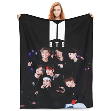 Kpop BTS Blanket Flannel Ultra-Soft Fleece Throw Blanket Bedding Fuzzy Lightweight Bed Couch for Adults