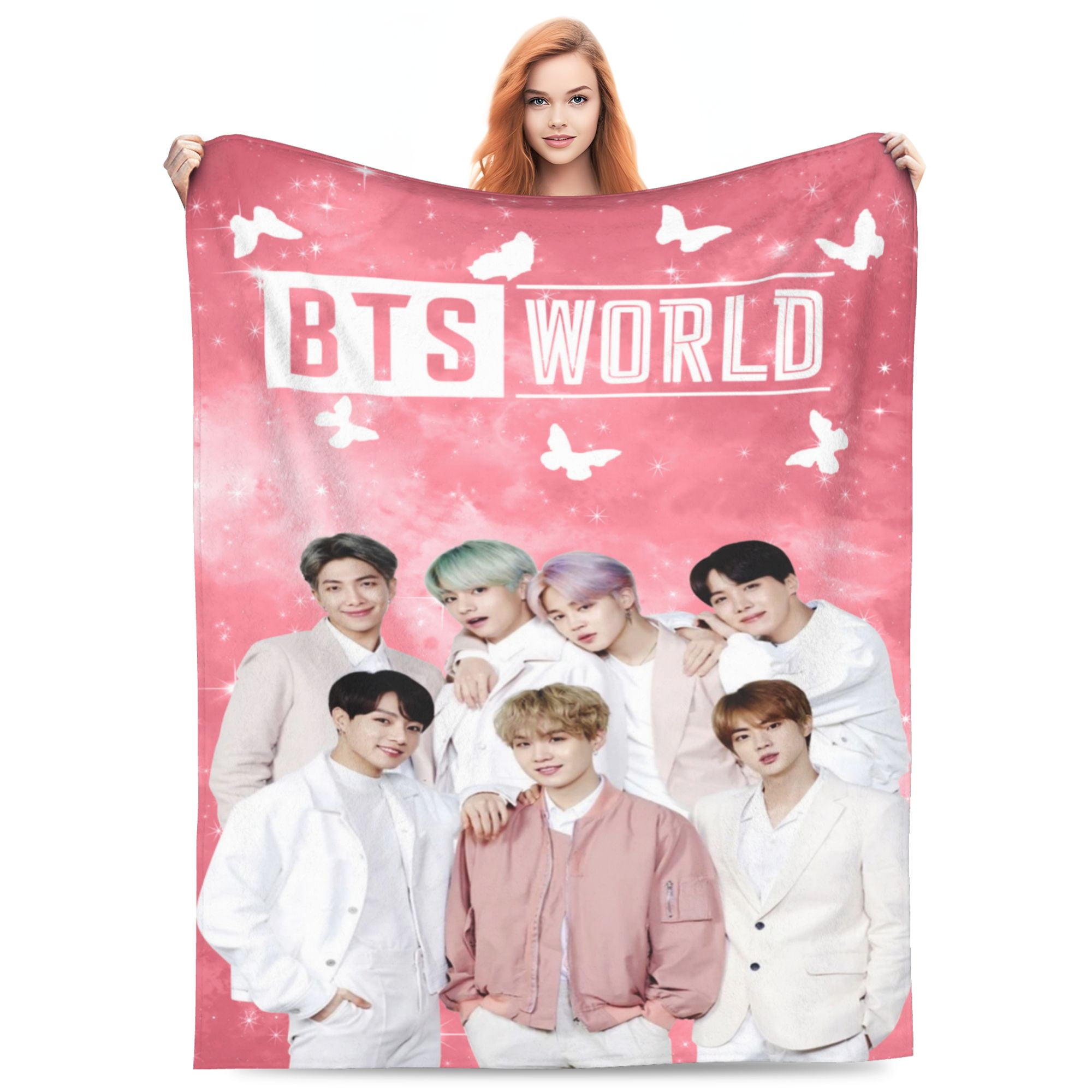 Kpop BTS Blanket Flannel UltraSoft Fleece Throw Blanket Bedding Fuzzy