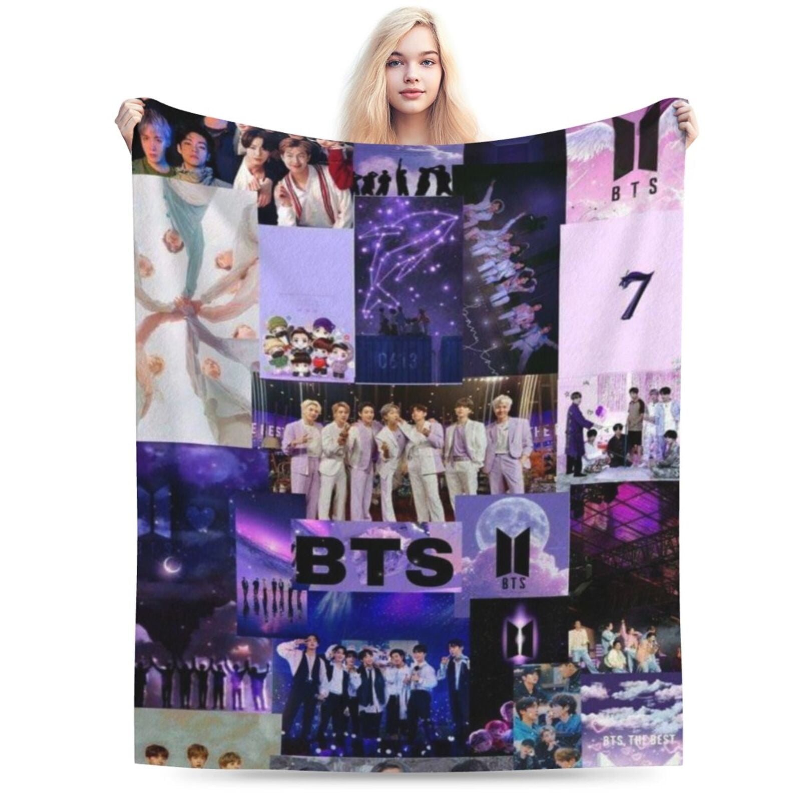 防弾少年団 BLANKET BTS Kpop Throw Blanket BTS Merch Fuzzy Soft Fleece Blanket 4