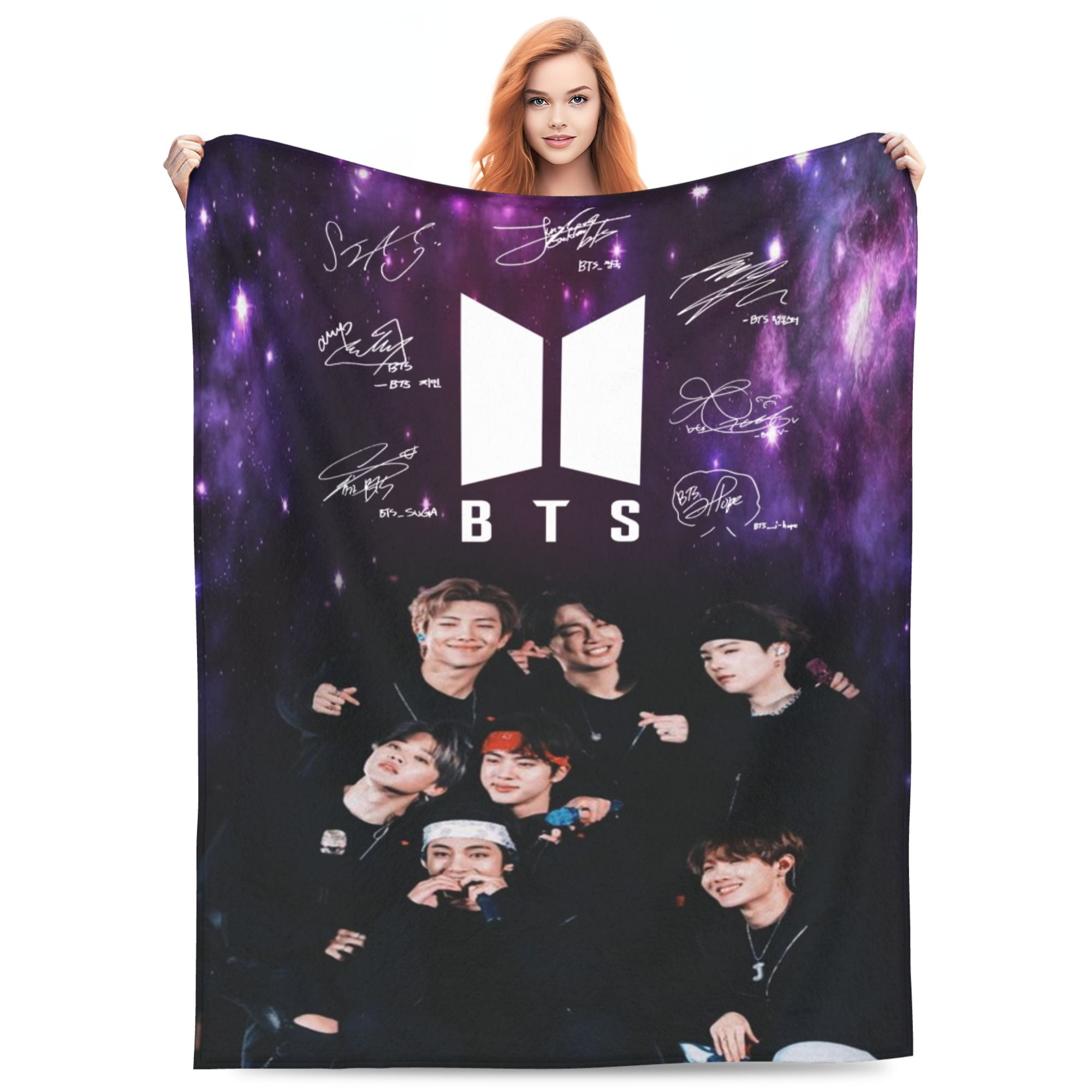 Kpop BTS Blankets Soft Flannel Throw Blanket Warm AntiPilling Bedding Travel Blankets Sofa Bed