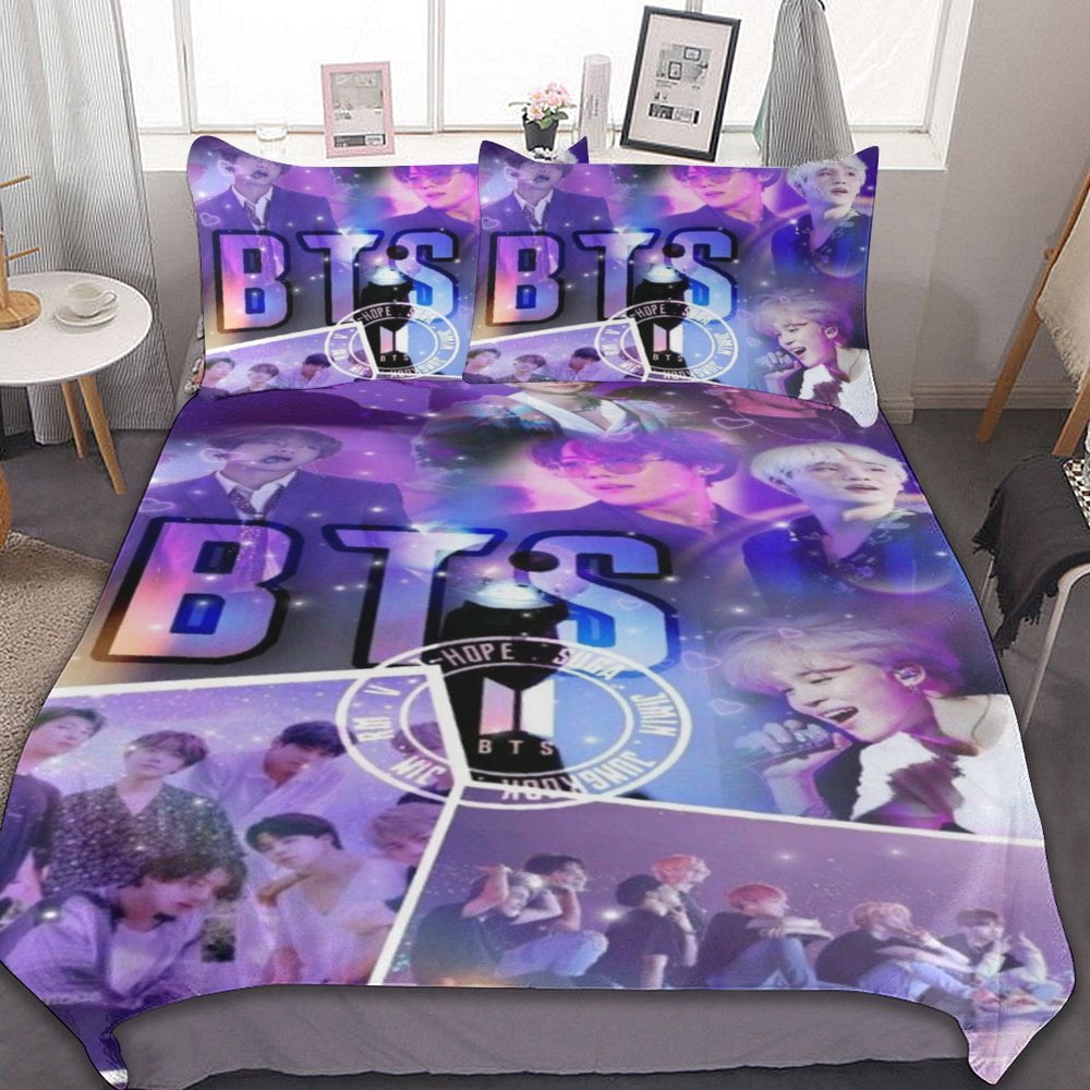 Kpop BTS Girl Duvet Cover Set, Soft Comfortable Bedding Sets,