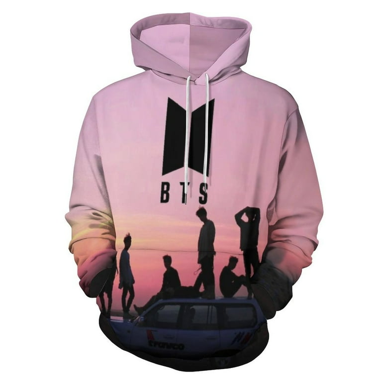 Kpop BTS Hoodie 3D Print Pullover Hooded Long Sleeve Sweatshirts