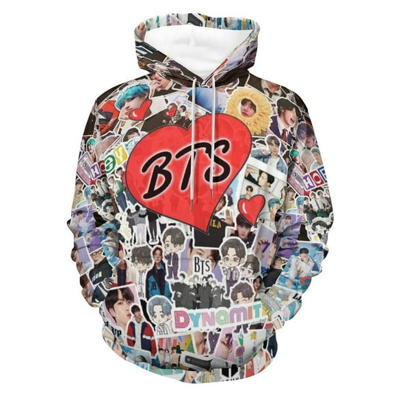 Kpop BTS Hoodie Unisex 3d Novelty Hoodies Graphic Hoodies Pullover Sweatshirts For Men Women Teen 2XL