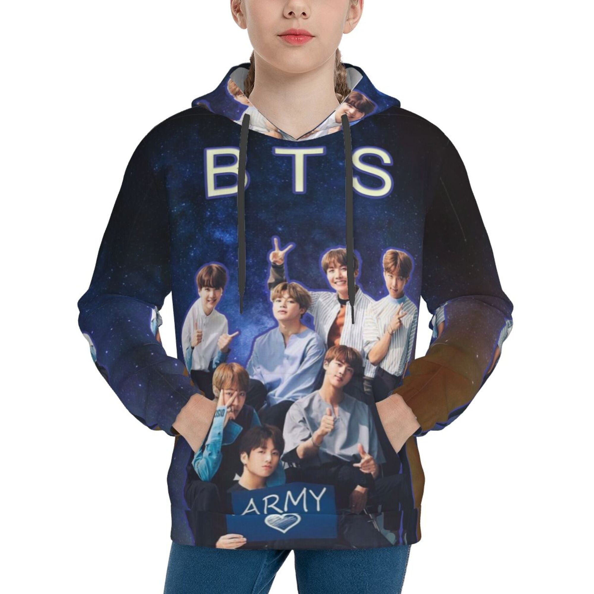 Kpop BTS Kids' Hoodie 3d Print Sweatshirt Soft Pullover Hooded With Big  Pockets Fans Gifts For Boys Or Girls X-Large - Walmart.com
