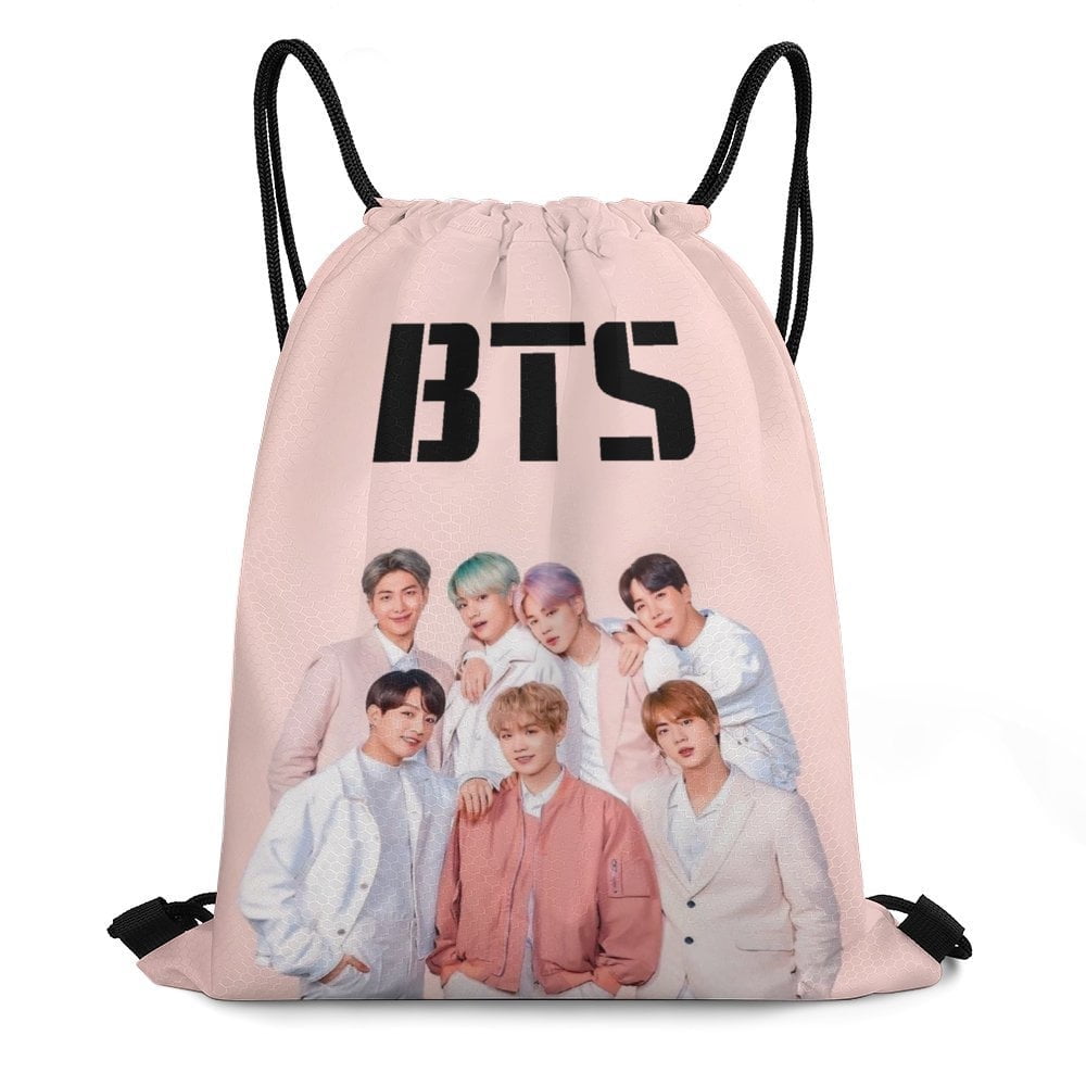 Kpop BTS Kpop BTS Drawstring Backpack Water Resistant String Bag