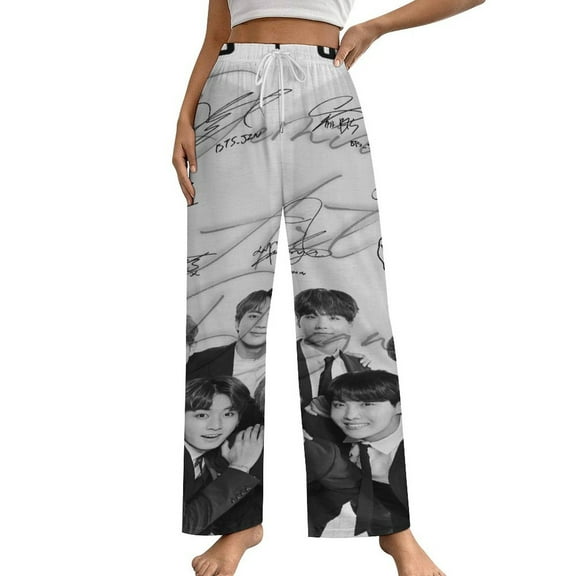 Kpop BTS Womens Comfy Pajama PJ Pants Lounge Pants Sleepwear Drawstring PJ Bottoms Pants