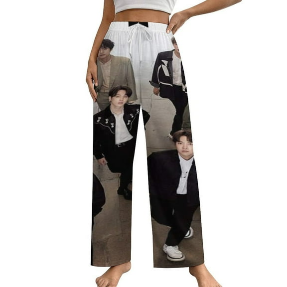 Kpop BTS Womens Comfy Pajama PJ Pants Lounge Pants Sleepwear Drawstring PJ Bottoms Pants