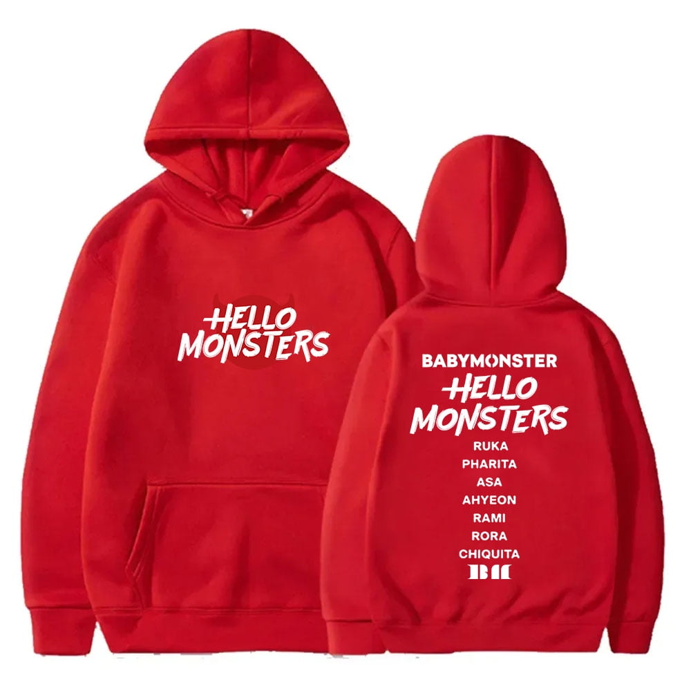 BABYMONSTER Monster Hoodie パーカー　Lサイズ Babymonster Merch Cartoon Monsters illustration Hoodie Men