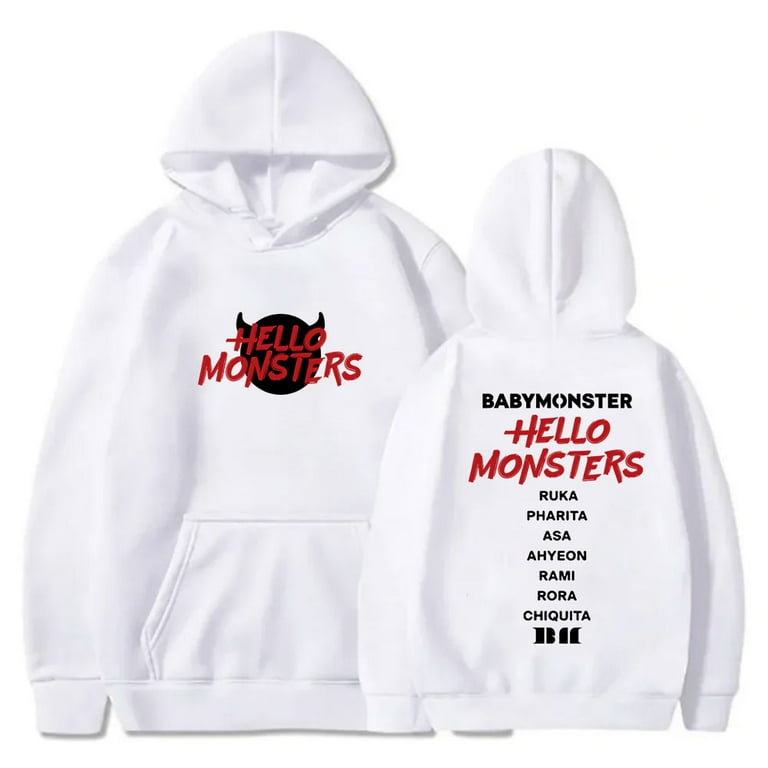 BABYMONSTER Monster Hoodie パーカー　Lサイズ Babymonster Merch Cartoon Monsters Hoodie Men Women Long
