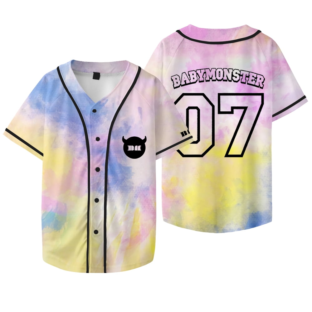 Kpop Babymonster Logo Baseball Jacket Tee Hello Monsters World