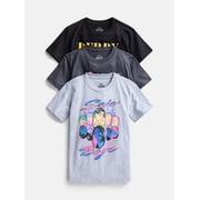 K Pop Boys Graphic Tee with Short Sleeves, 3-Pack, Sizes XS - 2XL