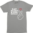thumbnail image 1 of Kpop Boys Eat Sleep Kpop Repeat Men's Kdrama Korean T-Shirt, 1 of 4