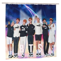 Kpop Bts Bathroom Shower Curtain,Bath Curtains Durable Waterproof Bath Curtain With 12 Hooks,72x72in, Adluts Girls Boys Bathroom Decor House Gifts