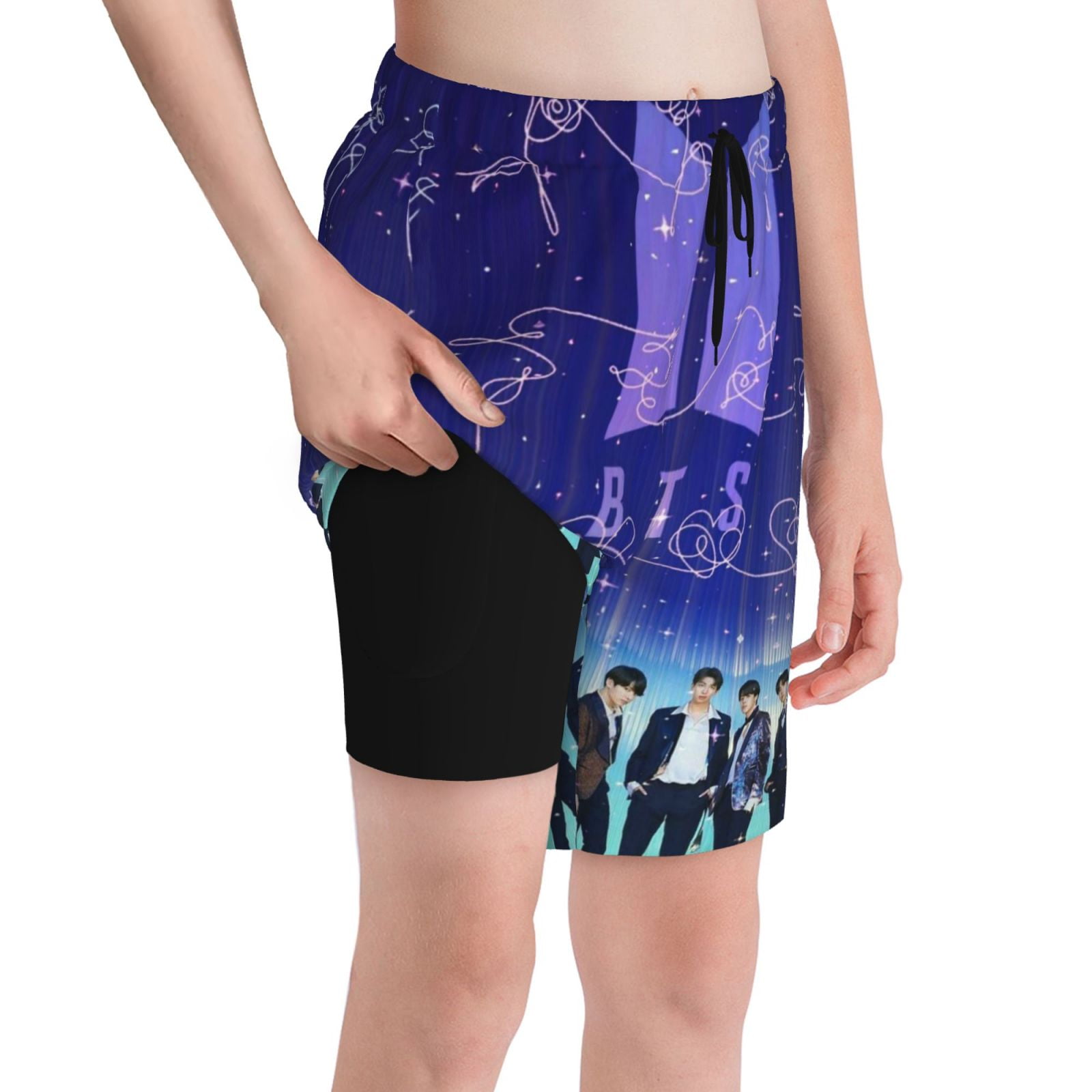Kpop Bts Boys Swim Trunks Compression Liner Bathing Suit Swimsuit Board