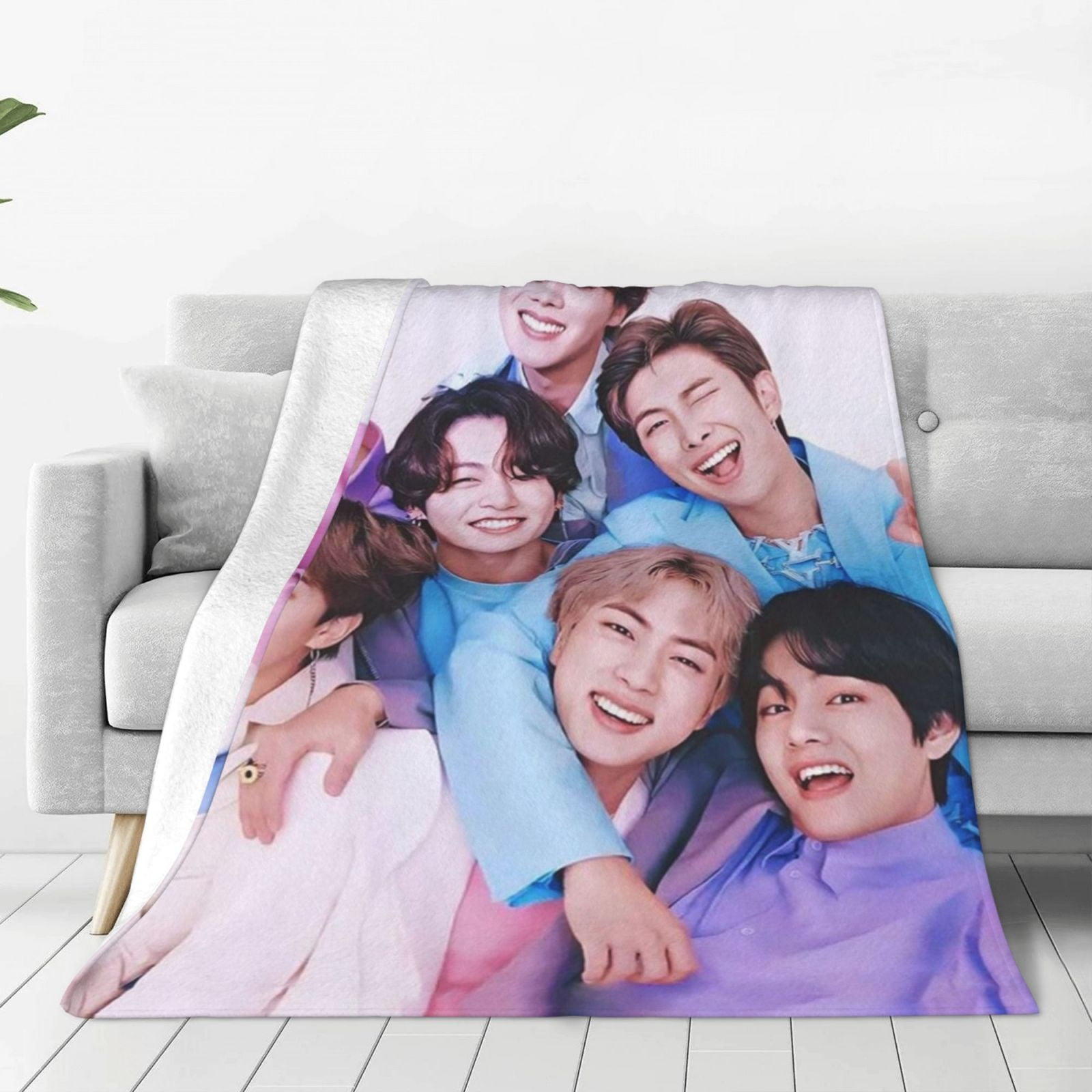 Kpop Bts Fleece Blanket Super Soft Cozy Throw Blanket 50 X40