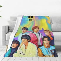 Kpop Bts Fleece Blanket Super Soft Cozy Throw Blanket 40"X30", Lightweight Fuzzy Comfy Flannel Blanket Warm Plush Throw Blankets For Couch, Sofa, Bed