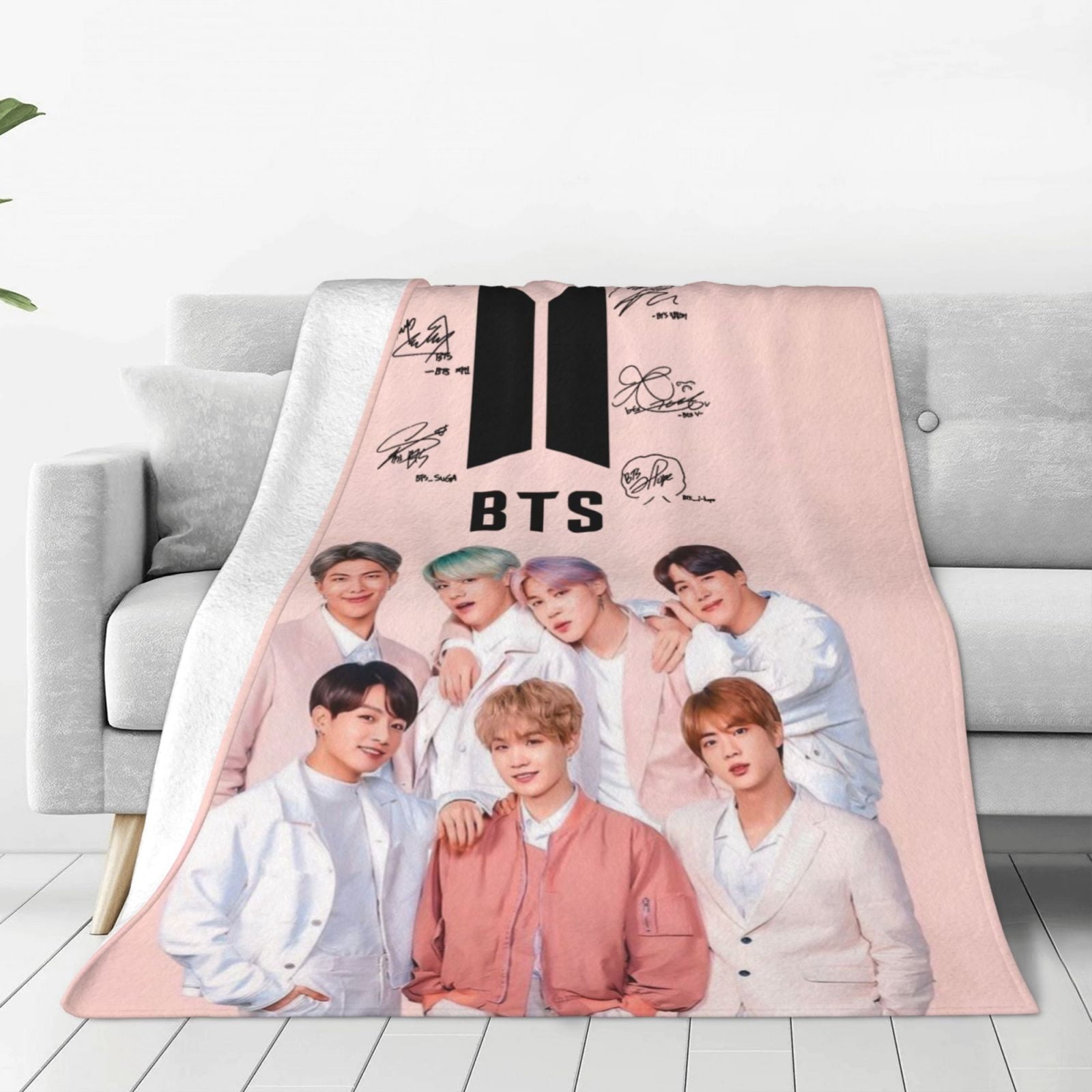 Kpop Bts Fleece Blanket Super Soft Cozy Throw Blanket 50