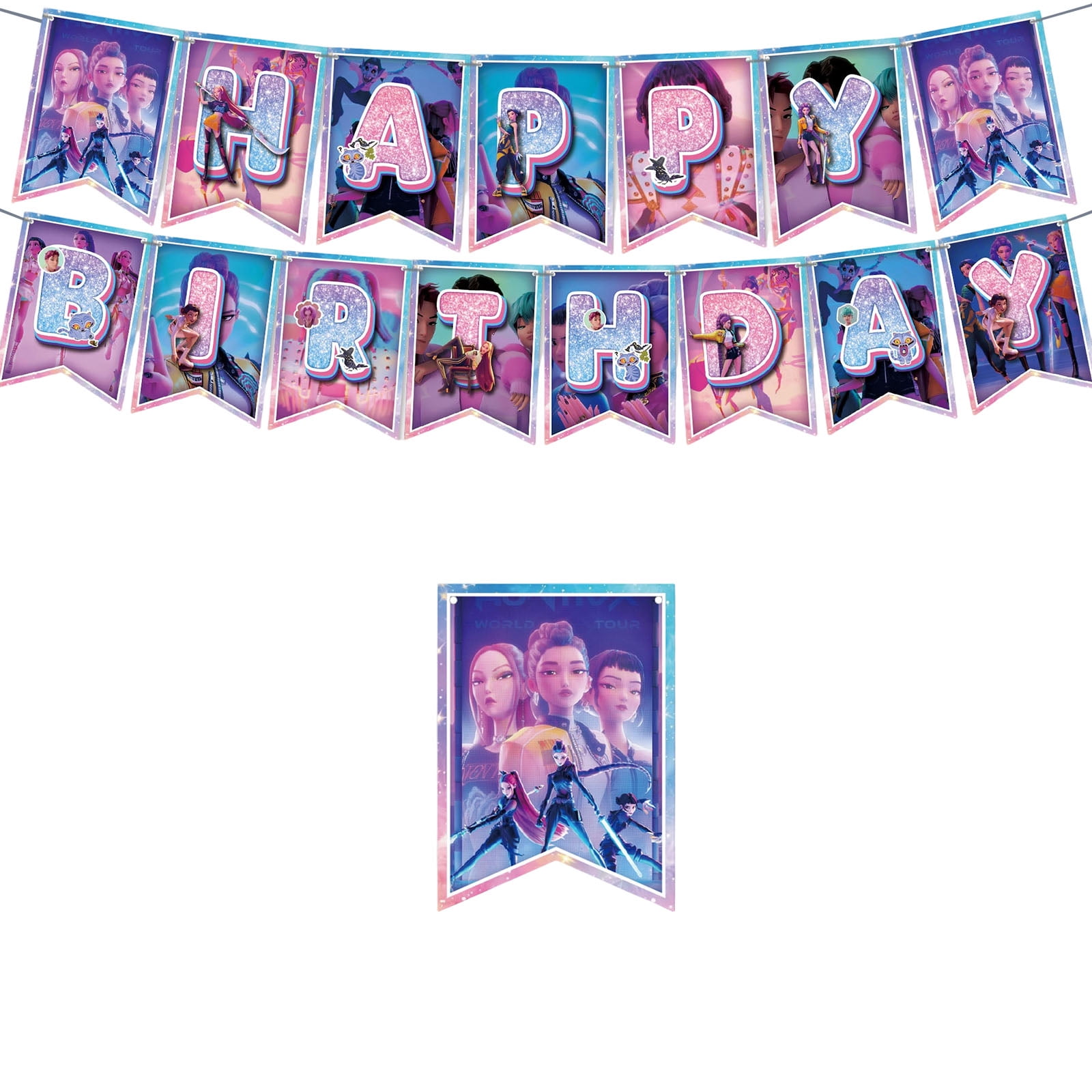 3 Pieces Birthday Cake Supplies, Drawstring Flag Cake Toppers, Birthday Flags Cake Toppers For Birthdays, Weddings, Party Decorations For Cakes And