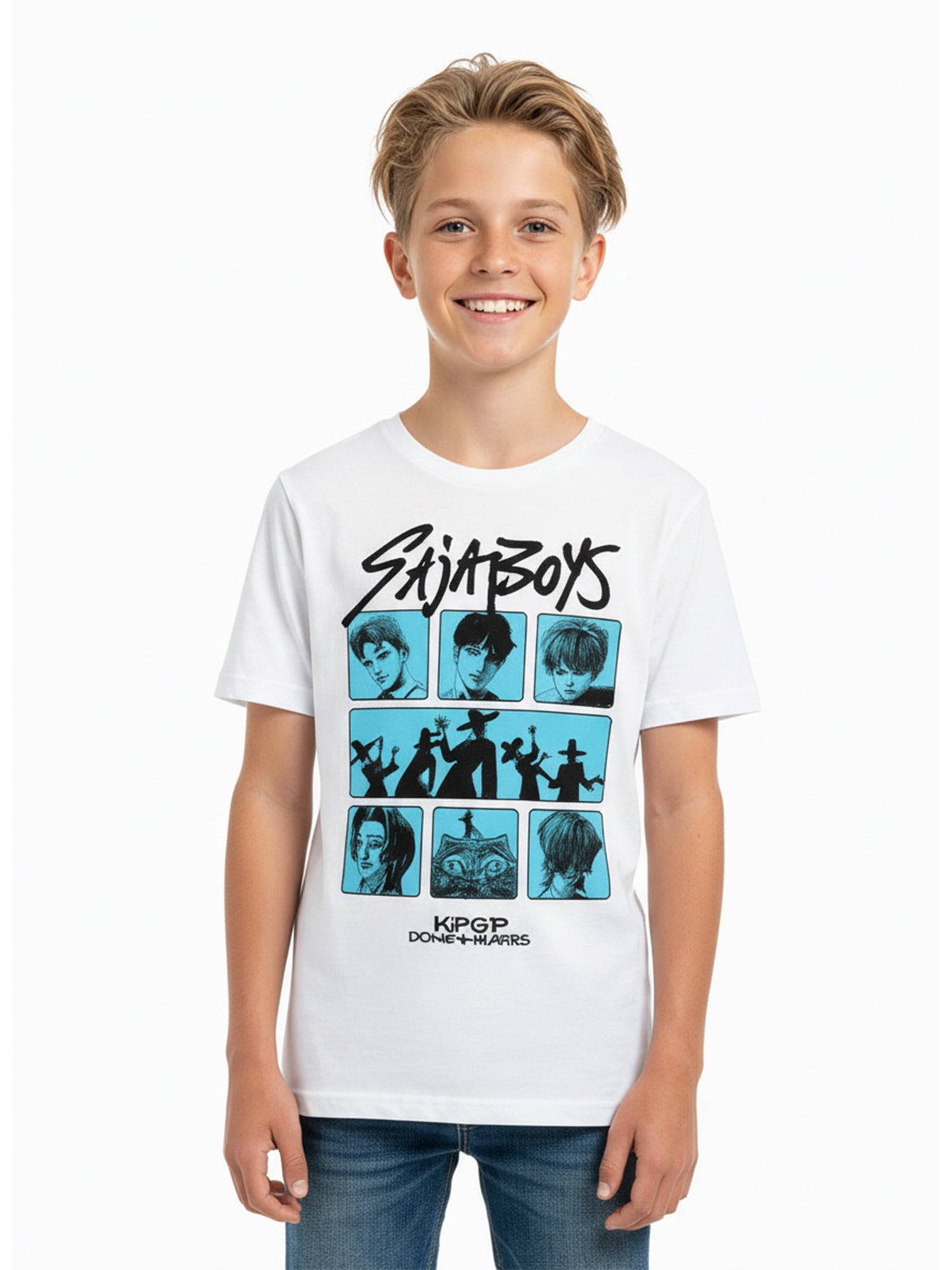 Kpop Demon Hunters Boys' Graphic Tee with Short Sleeves, Saja Boys, Sizes 4-18