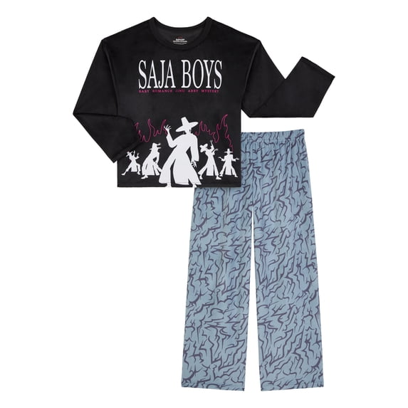 Kpop Demon Hunters Boys Long Sleeve Sleep Top and Pants Pajama Set, 2-Piece, Sizes 4-12