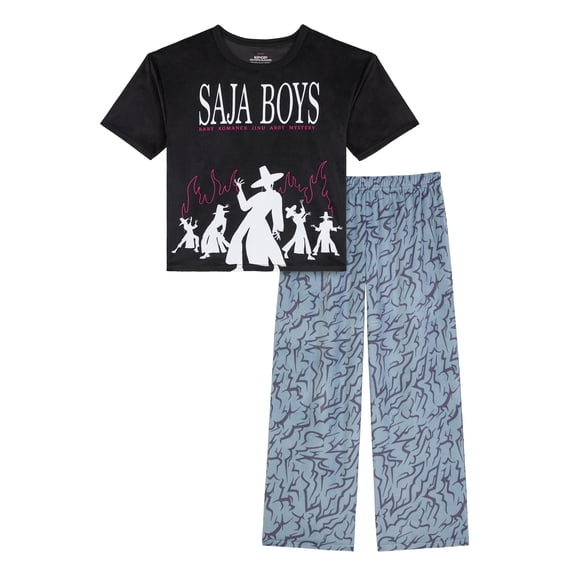 Kpop Demon Hunters Boys Short Sleeve Sleep Top and Pants Pajama Set, 2-Piece, Sizes 6-12