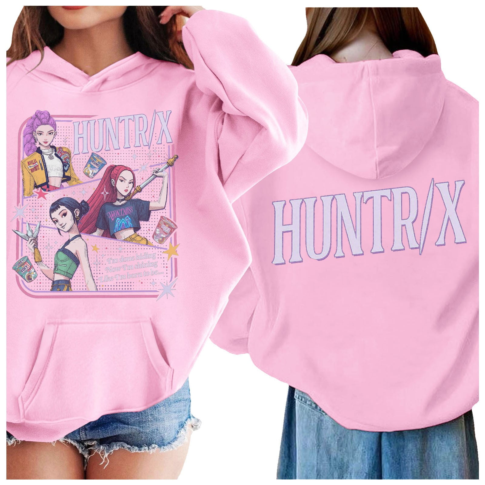 D-Demon K-Pop Sweatshirt Mädchen - Huntr/X Print Langarm Kinder