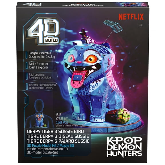 4D Build, KPop Demon Hunters Derpy Tiger & Sussie Bird 3D Puzzle, 168 Pieces, for Ages 12 & Up