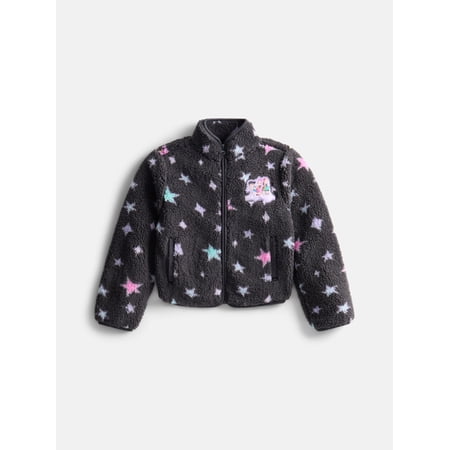 KPOP DEMON HUNTERS Girls Star Allover Print Fleece Zip Up Jacket, Size 4-16