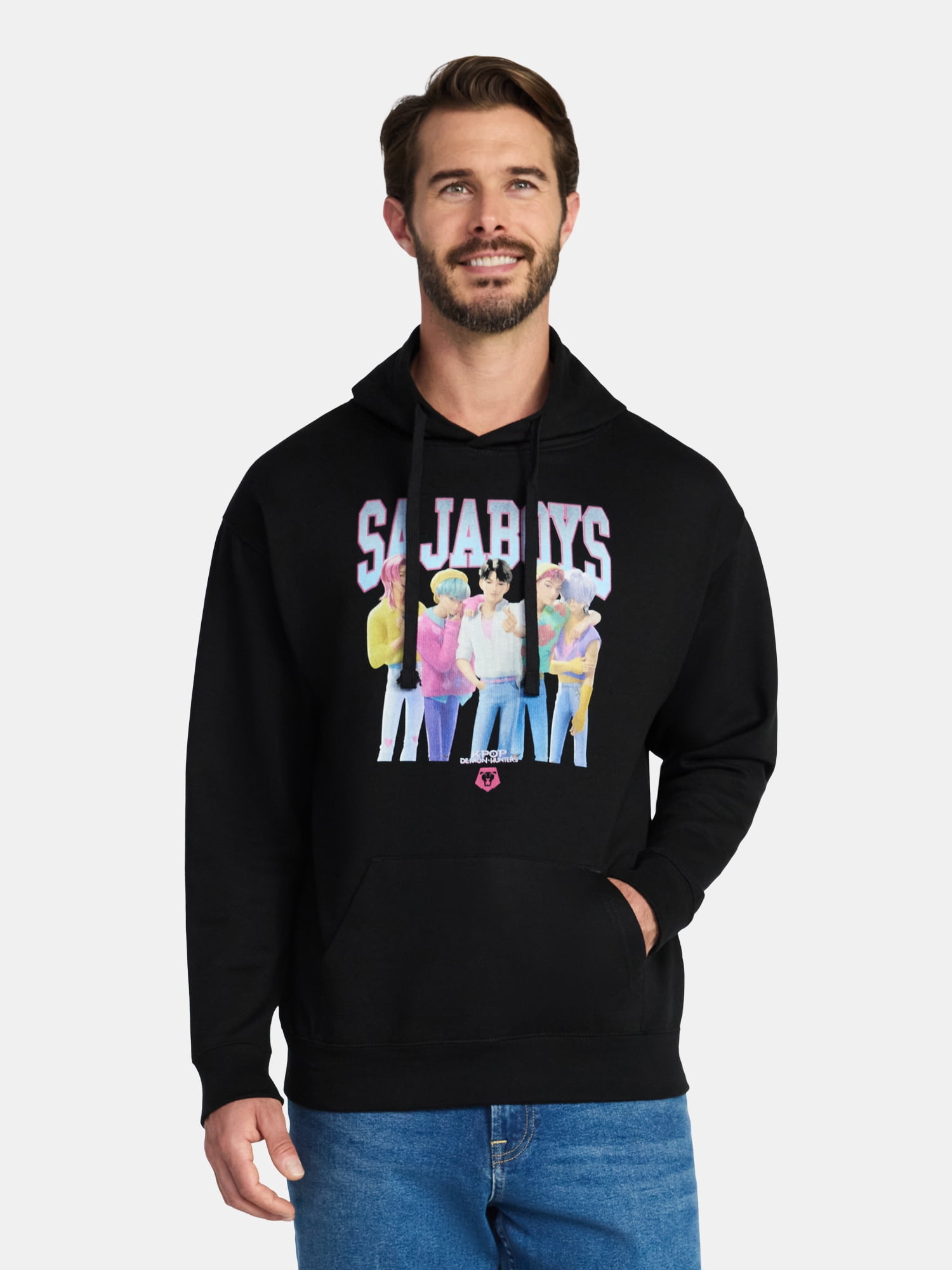 Netflix KPop Demon Hunters Men's and Big Men's Saja Boys Hoodie, Sizes S-3XL