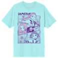 thumbnail image 1 of Kpop Demon Hunters Panel Art Blue Glass Huntrix Adult Crew Neck Short Sleeve T-Shirt-Medium, 1 of 1