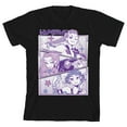 thumbnail image 1 of Kpop Demon Hunters Panel Art Huntrx Boys Black Crew Neck Shirt Sleeve T-shirt, 1 of 3
